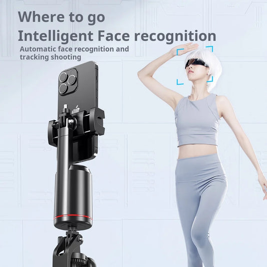 Video Selfie Stick Ai Inteligente Auto Tico bluetooth Selfie Stick 360 Rotation Auto Face Tracking with Light