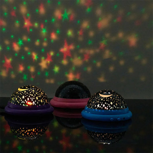 Baby Kids Sleep Color Changing Night Light Moon Star Projector Colorful Sky Moon Charging Projection Lamp