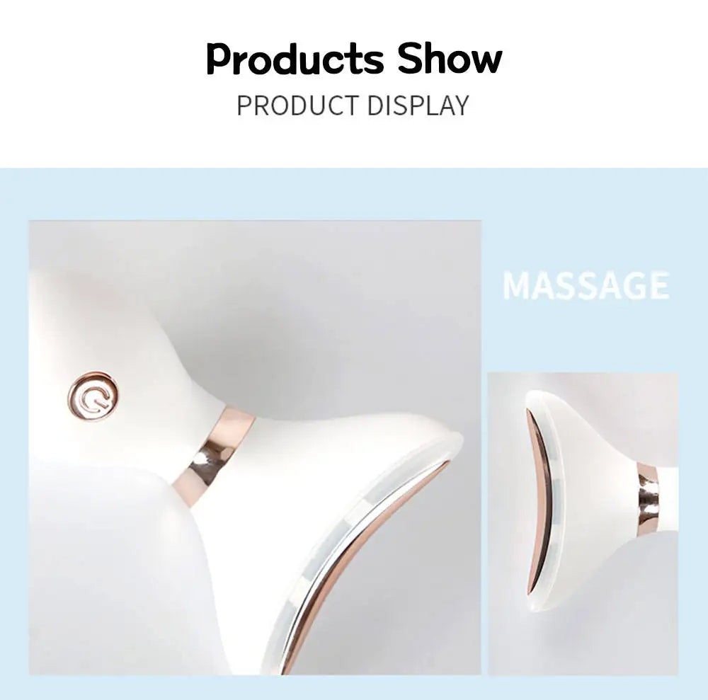 Multifunctional Hand-Held Machine Facial Lift LED Photon Therapy Anti-Wrinkle Skin Care Tools ABS Face Neck Lifting Massager