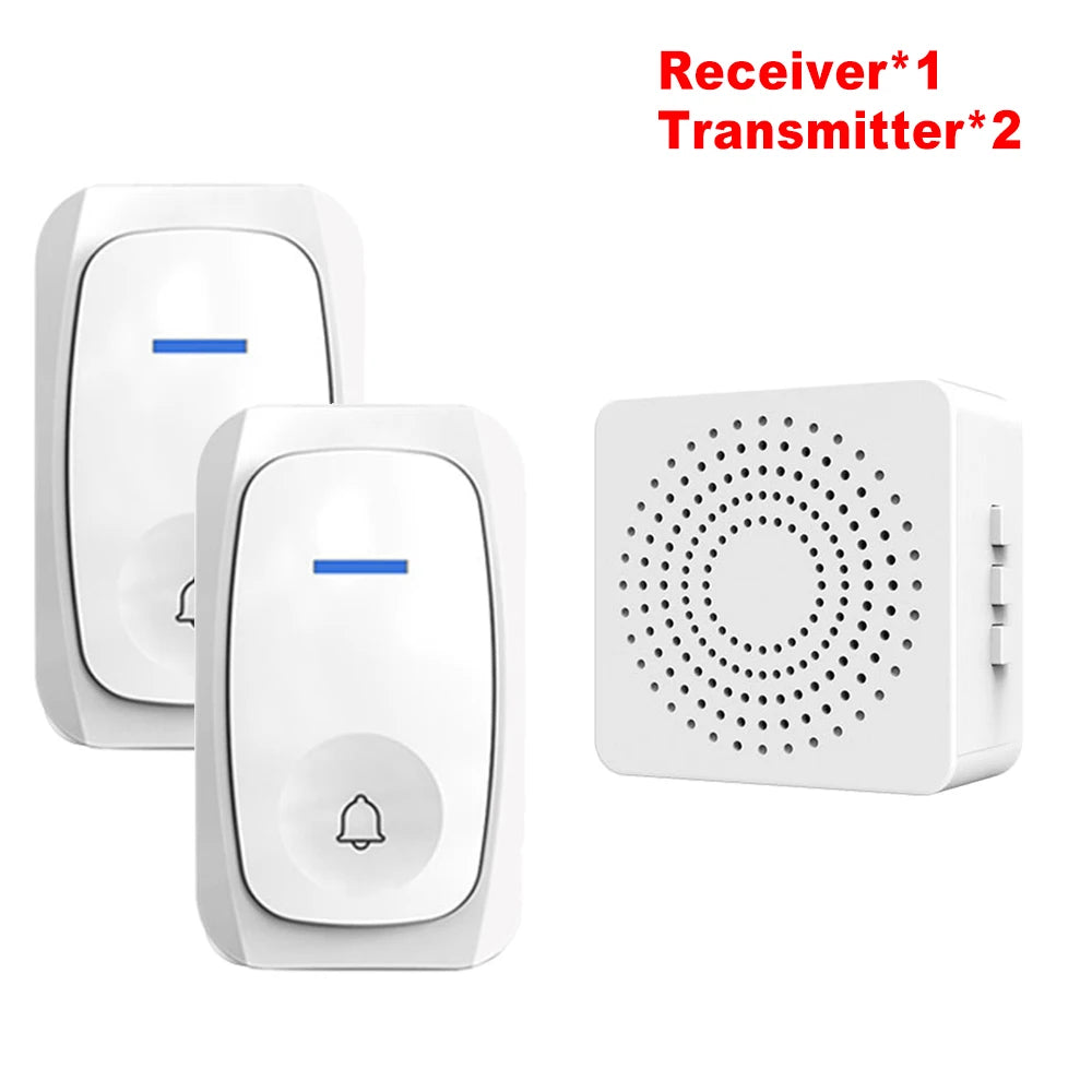 USB Wireless Doorbell Waterproof Welcome Chime Home Door Bell Intelligent Three-speed volume 38 Songs Smart Melodies Alarm