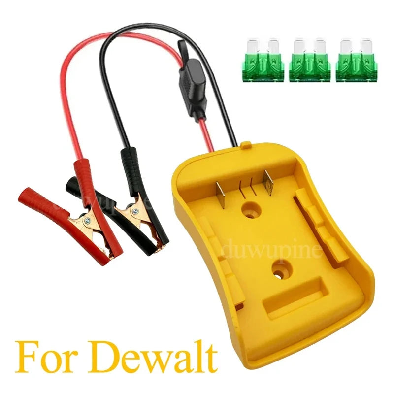 Igniter Jump Starter for Makita DeWalt Milwaukee 18V Battery Car Booster Cable with Fuse Automotive Emergency Power DIY Adapter