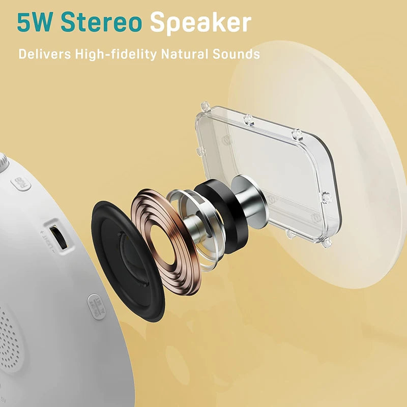 Wake Up Light Sunrise Alarm Clock White Noise Sound Machine Bluetooth Speaker Color Night Light for Bedroom Ideal Gift