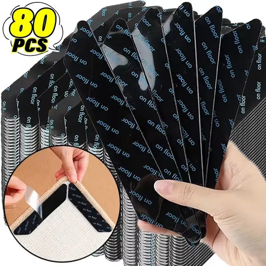 Wholesale Triangle Washable Reusable Rug Gripper Anti-skid Rubber Mat Non Slip Patch Tape for Tile Floors Carpets Corners Pad