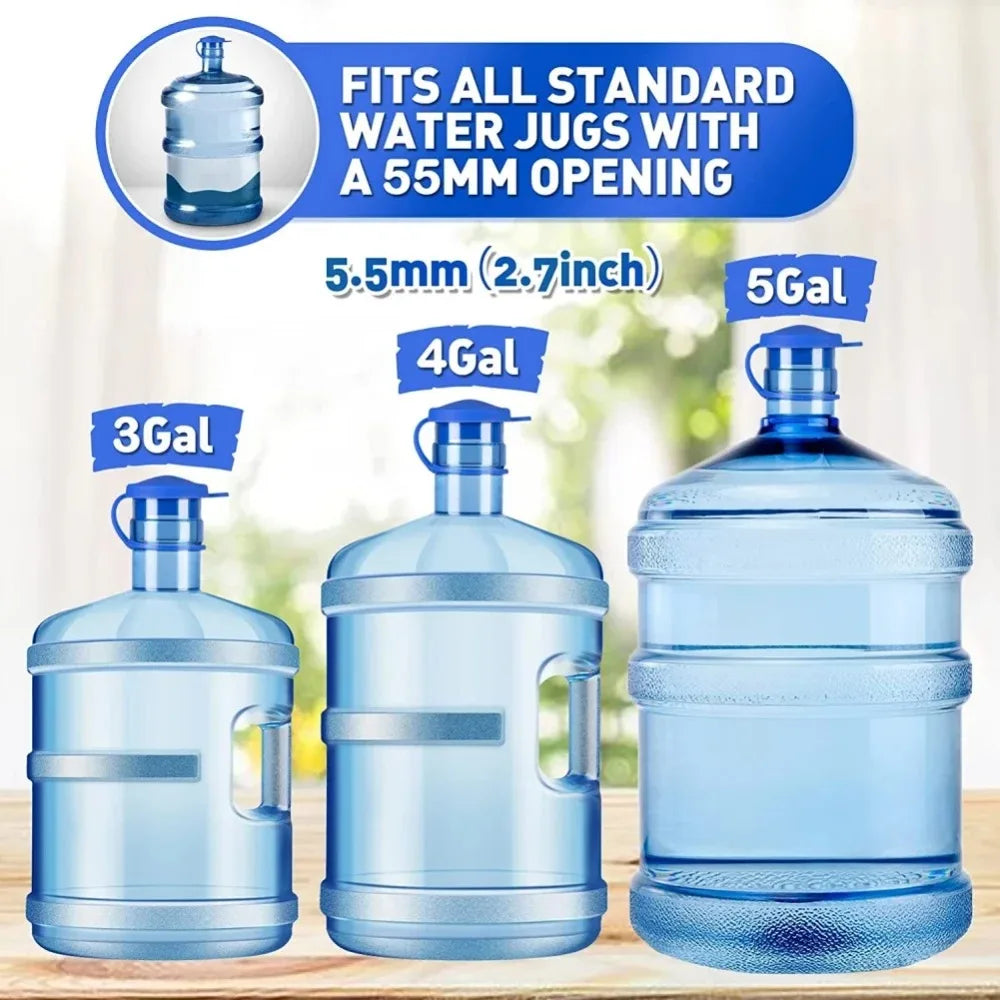 Water Jugs Cap Non-Spill Bottle Caps with Inner Plug Durable Thick Reusable Silicone Water Bottle Cover Drinking Bucket