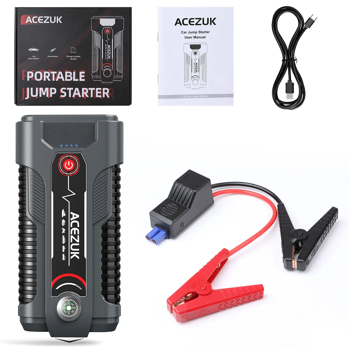 12V Portable Car Jump Starter Automatic Battery Booster Charger