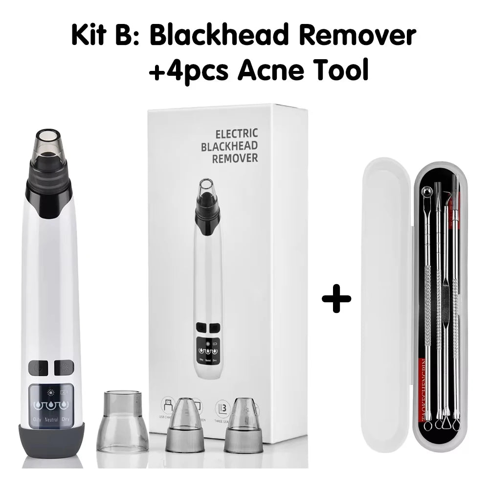 Hot Compress Blackhead Remover Vacuum Suction Acne Pore Cleaner Electric Nose Face Deep Cleansing Skin Care Device Birthday Gift