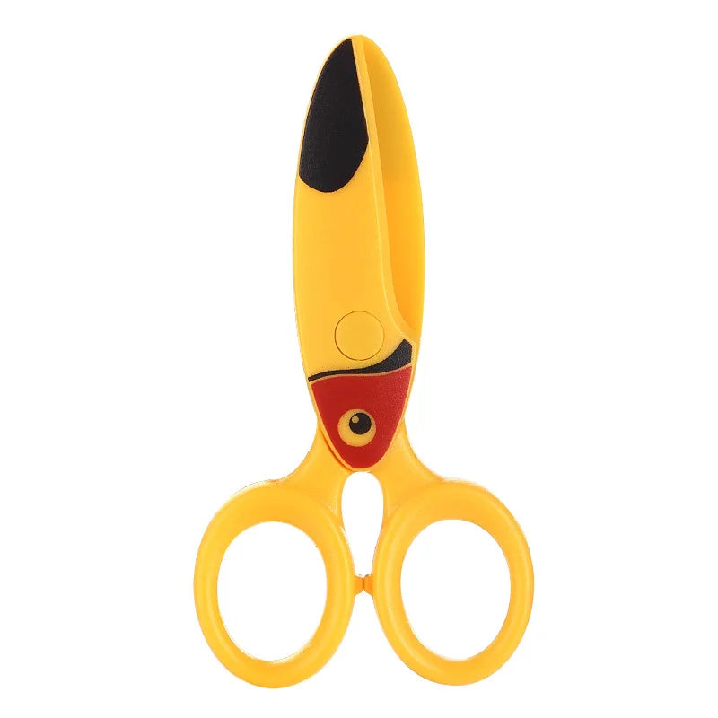 Kids Safe Scissors, Preschool Training Plastic Scissors with Cute Animal Design, Child-Friendly Craft DIY Tool for Art Home Use