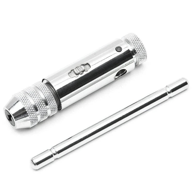Ratchet Wrench Adjustable T-Handle Holder Tap with M3-M8 Machine Screw Thread Metric Plug T-shaped Drill Set Workshop Hand Tool