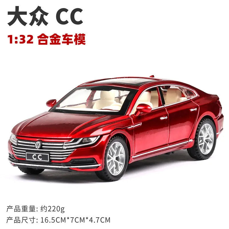 1:32 Volkswagen CC Alloy Toy Car Metal Die-casting Model Sound And Light Pull Back Toy Car Kids Gift Toys For Boys