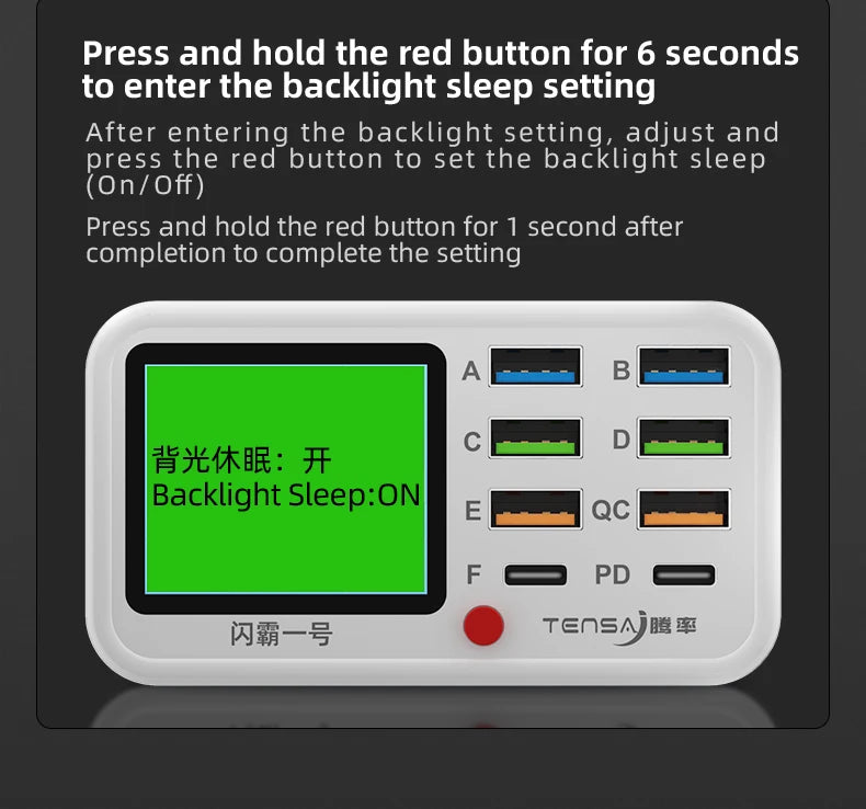 Multi Functional 8-port USB Wireless Fast Charging Station Visual Current Detection Charger For Mobile Phone iPad Flash Charging