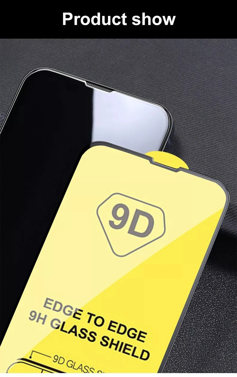 9D Screen Protector Tempered Glass for IPhone 14 13 12 11 Pro Max Protective Glass for IPhone X XR XS Max 7 8 6S 14 Plus