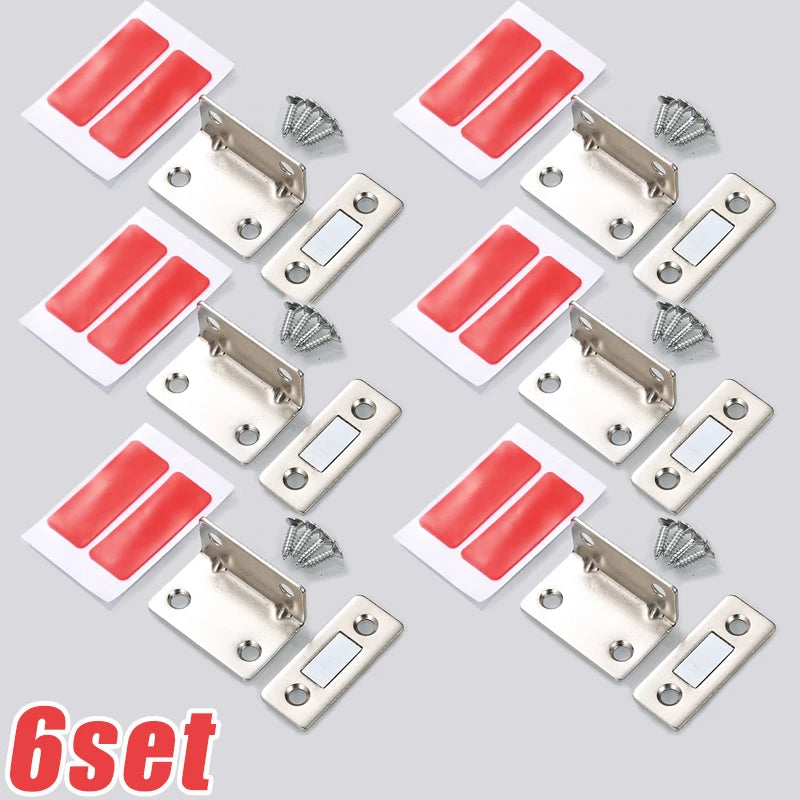 Cabinet Catches Stopper L-type Ultra Thin Door Strong Magnets Invisible No Nail Needed Adhesive Drawer Magnet Lock Closet Closer
