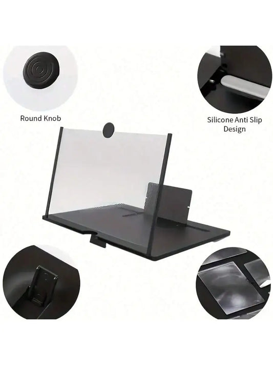 Foldable Phone Screen Magnifier Stand, Convert Smartphone to Tablet, Hands-Free Viewing, Eye Protection Design, Portable Design