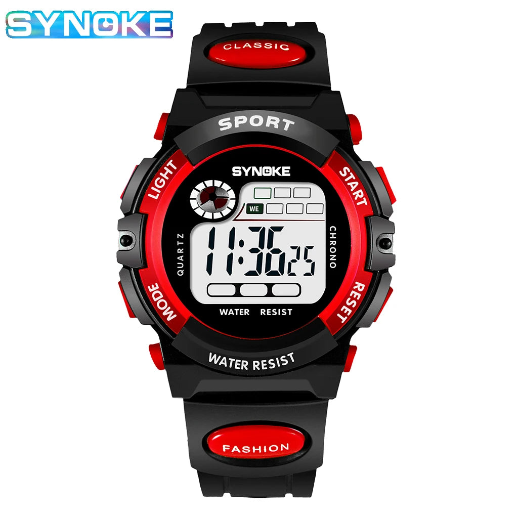 Student Sport Watches For Kids Colorful Electronic Watches Waterproof Clock Children Digital Watch For Boys Fashions Synoke