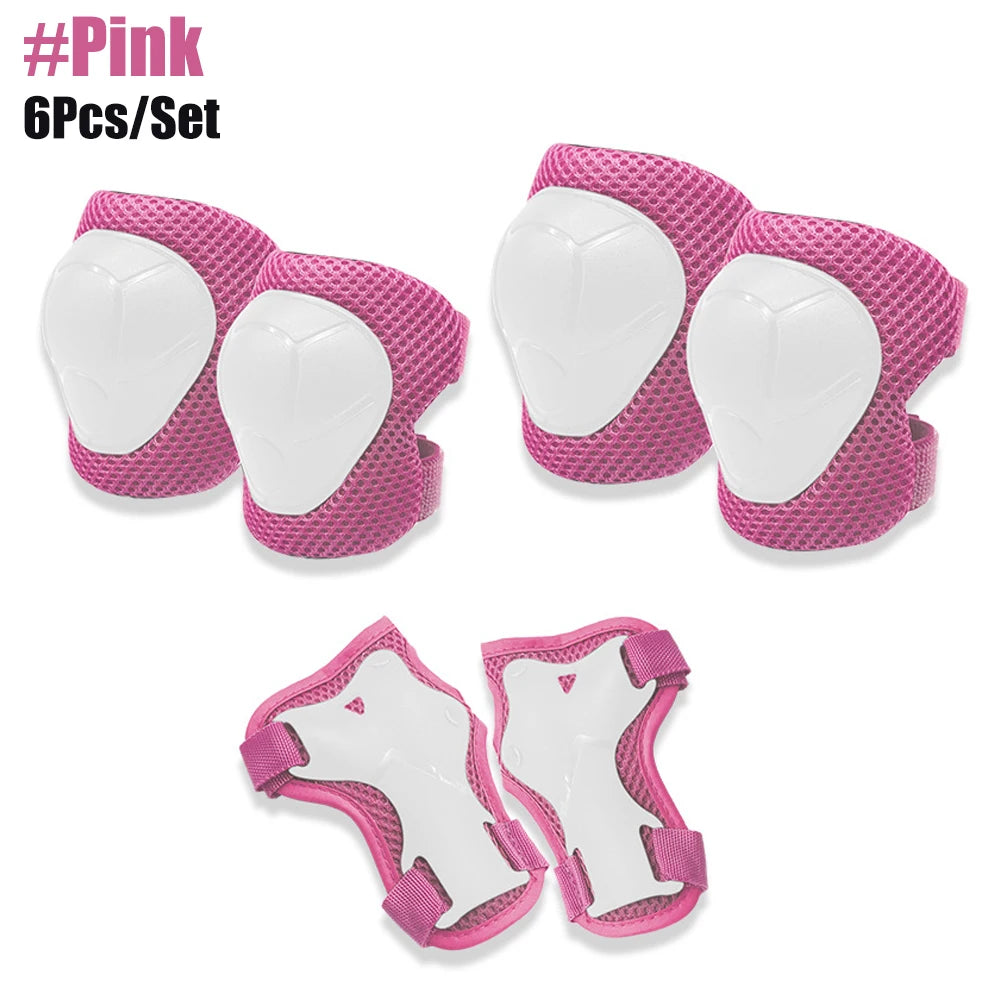 6PCS Kids Protective Gear Set Knee Pads for 3-14 Years Toddler Knee & Elbow Pads with Wrist Guards 3 in 1 for Skating Cycling