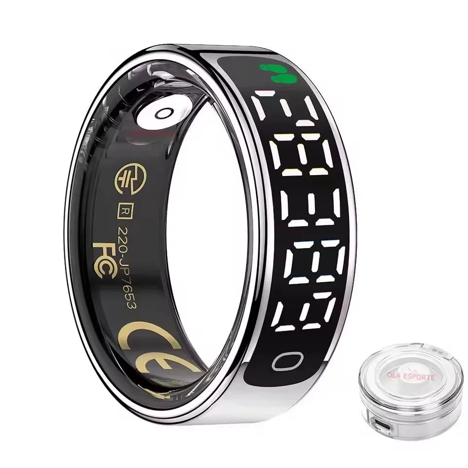 New Smart Ring Digital Display 5ATM Waterproof Heart rate&Sleep&Health Monitoring Multisports Fashion Ring For Men Women