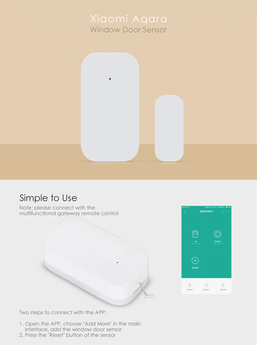 Aqara Smart Door Window Sensor Zigbee Mini Door Sensor Wireless Connection Alarm Smart Home for Mijia Mi Home Gateway HomeKit