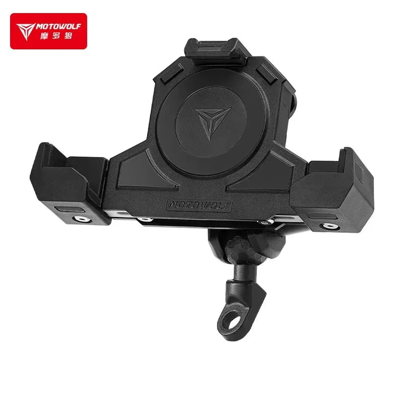 MOTOWOLF Holder Triangles Fixed Holder Wireless Charging Navigation Holder Motorcycle Outdoor Shock Absorbing Mobile Phone