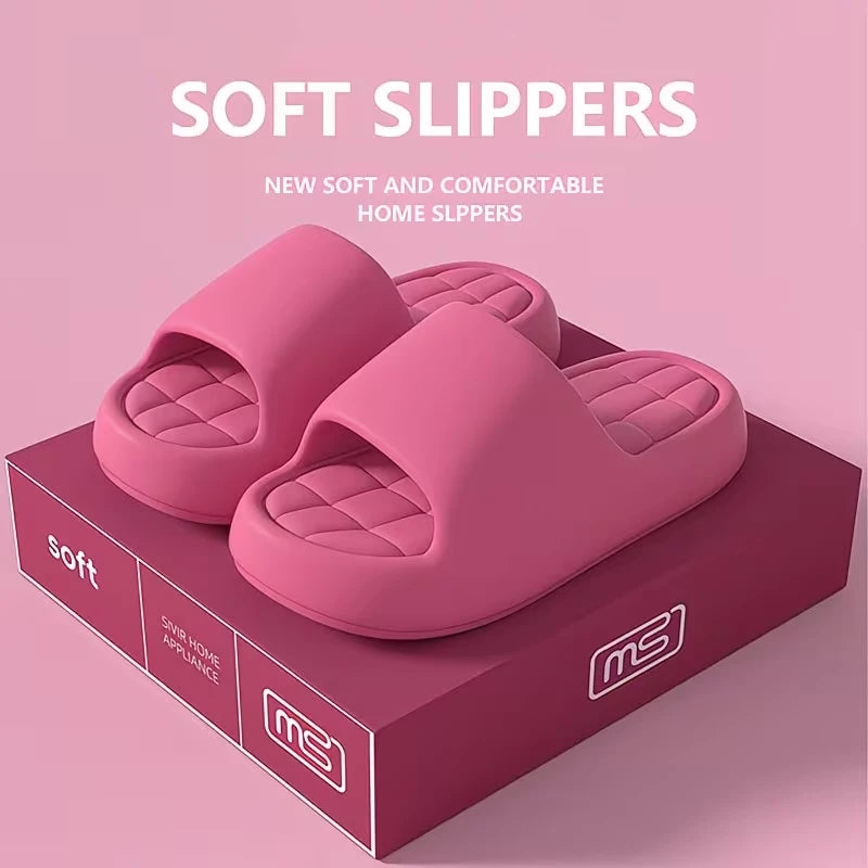 Women Summer Slippers Bathroom Shower Shoes Thick Soft Sole Non Slip House Slippers Men Fashion Lightweight Beach Sandals