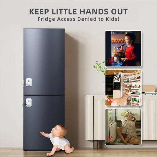 Safety lock Door and window,Fridge Lock,Traceless Adhesive No Drilling,Child Safety Cabinet Locks,for Fridge,Cabinet Locks, Draw