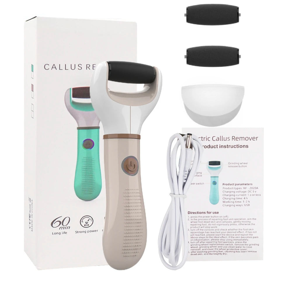 Electric Foot Callus Remover Kit, Rechargeable Waterproof Foot Scrubber File, Professional Pedicure Tools kit Feet Care for Dead