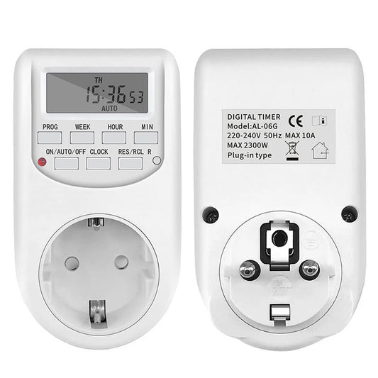 EU Plug Timer Switch Energy Saving Digital Kitchen Timer Outlet Week Daily Hour Programmable On/Off Time Timing Socket Universal