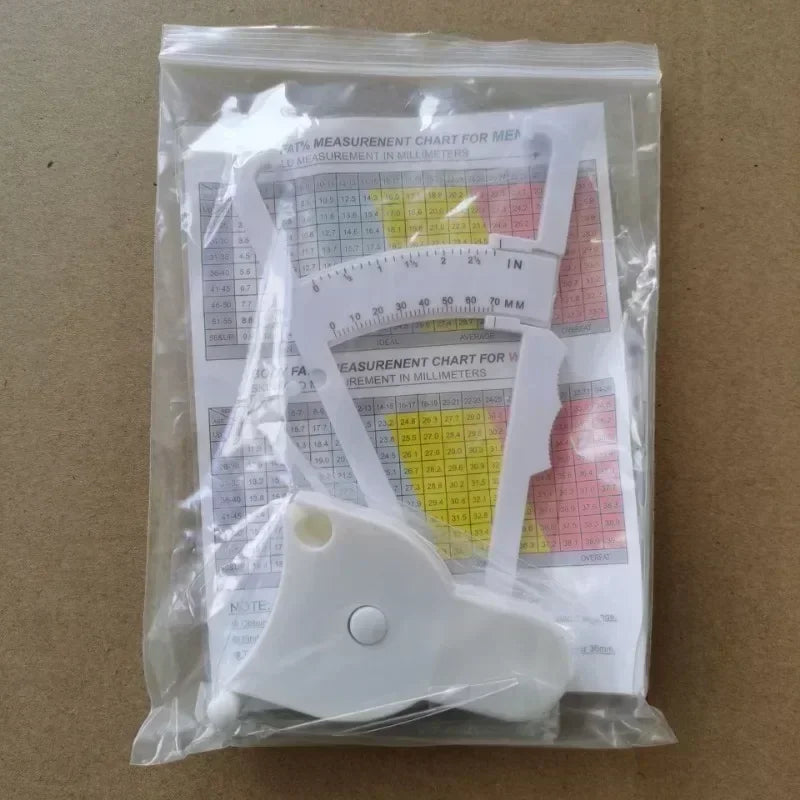 1set 70mm Skinfold Body Fat Caliper Set with Measure Tape Body Fat Monitors Body Fat Tester Skinfold Measurement accessory