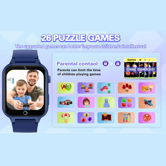Kids Smart Watches For Girls Boys With 26 Games Touch Screen Camera Pedometer Video MP3 Alarm Kids Digital Watch Birthday Gift
