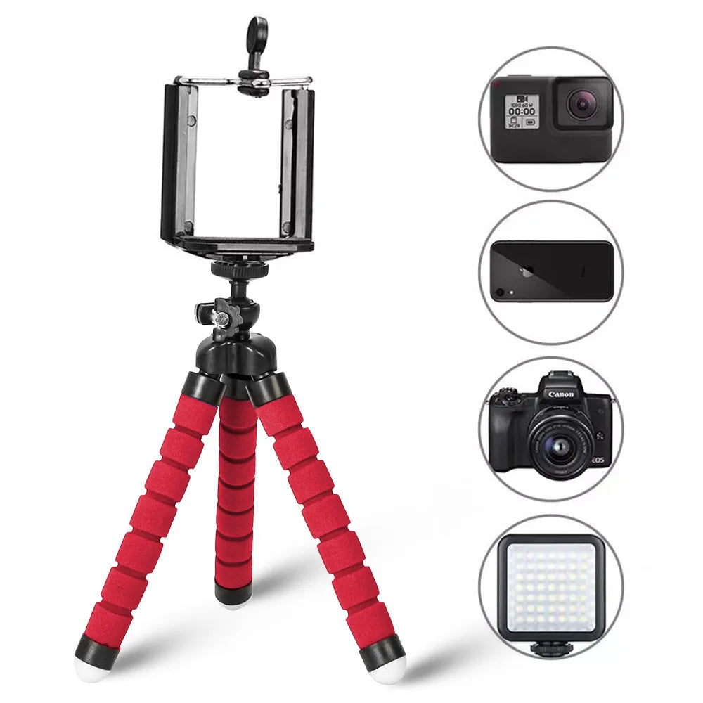 Universal Mobile Phone Holder Desk Stand Selfie Stick Mini Tripod Adjustable Home Bed Desktop Outdoor Mount Bracket Cell Phone