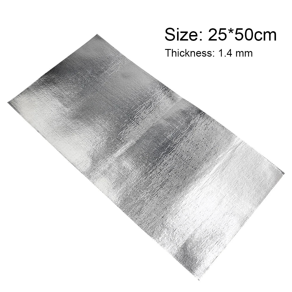 25x50Cm Car Heat Protection Film R Car Fender Heat Sound Insulation Mat Auto Heat Shield Insulation Engine Film Wrap