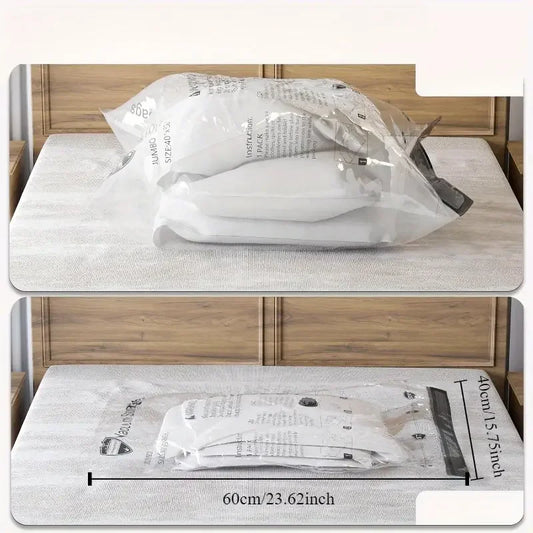 4pcs Vacuum Storage Bags with Hand Pump | Space-Saving Airtight Compression for Clothes, Bedding, Blankets
