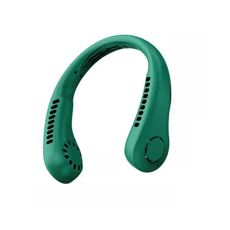 Summer portable mini home air-cooled neck hanging fan Outdoor sports, running, travel bladeless, wearable USB neck Stra