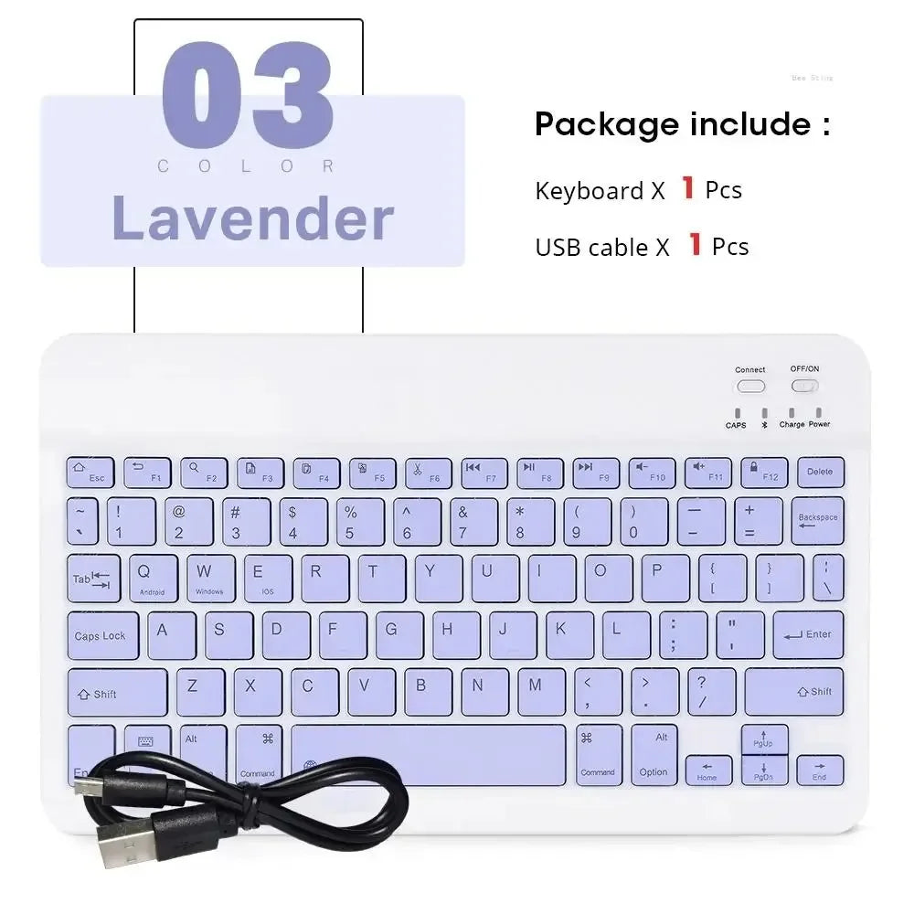 Mini Wireless Bluetooth Mouse 10inch BT Spanish Keyboard For iPad 8 10th 9th generation Phone Tablet Portable For Huawei Android