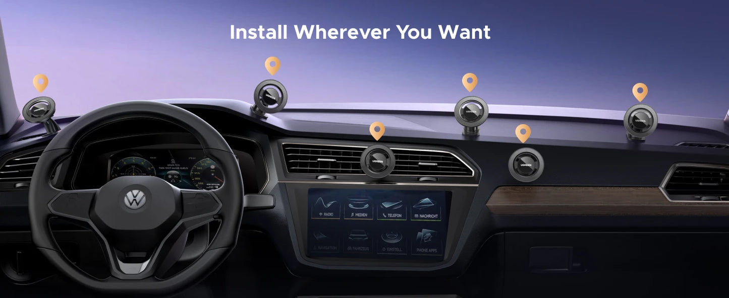UGREEN Magnetic Car Phone Holder Strong Magnets 2 IN 1 360° Rotatable Car Mount For Magsafe iPhone 16 15 Pro Samsumg S25 Xiaomi