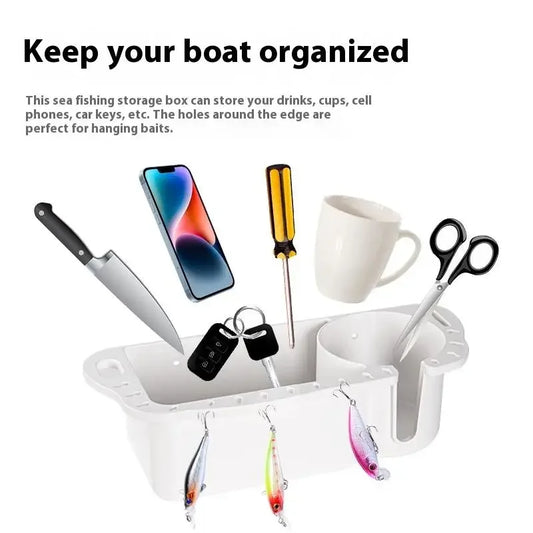 Marine Storage Caddy Box Can Cup Holder Yacht Pontoon Fishing Cabin Storage Tray Bracket Organizer Storage Tools