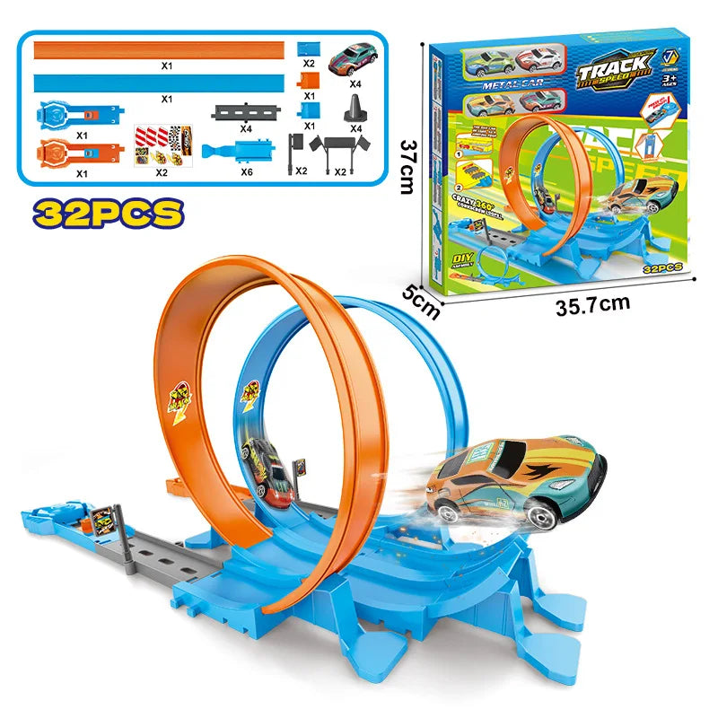 metal racing cars, alloy track catapults, and track carsBoys' and children's toy cars,
