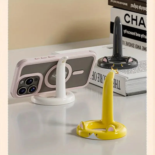 Cartoon Cat Phone Stand – Adjustable Angle, Cute Desktop Holder for Watching Videos & Calls – Fits Most Smartphones