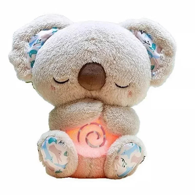 Breathing Koala with Light Sound Baby Sleeping Companion Soothe Koala Musical Stuffed Plush Toy Newborn Sensory Comfortable