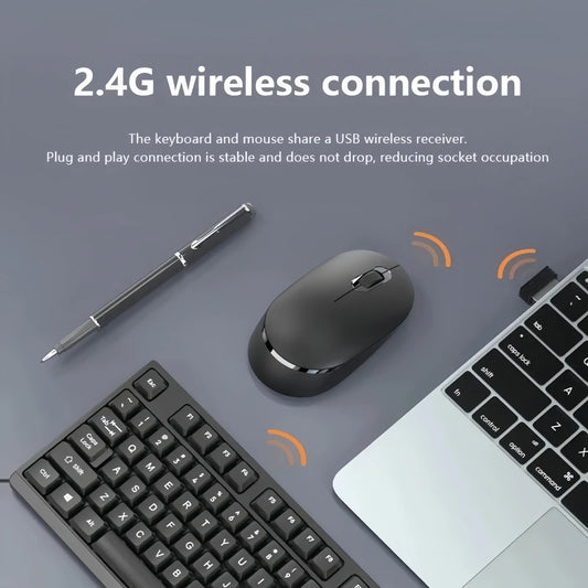 Беспроводной комплект клавиатуры и мыши 2.4G, 104 клавиши, игровая клавиатура и мышь, беспроводная мышь 2.4G для ноутбука и ПК.