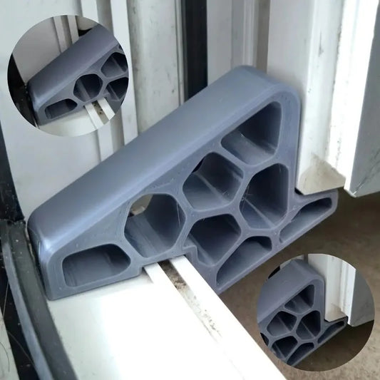 Multi-use Window/Balcony Door Stops with Track Lock,Easy Install/Removal Heavy Duty Door Stopper,Non-Slip Door Wedge Protector