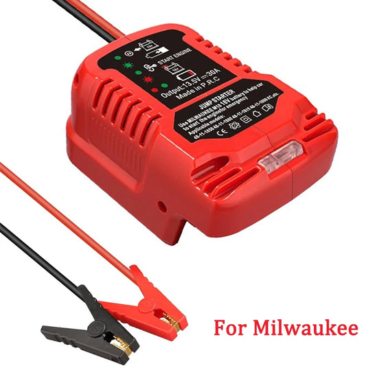 Адаптер для запуска двигателя автомобиля, совместимый с аккумулятором Milwaukee 18 В, 11-го калибра, автомобильные пусковые кабели.