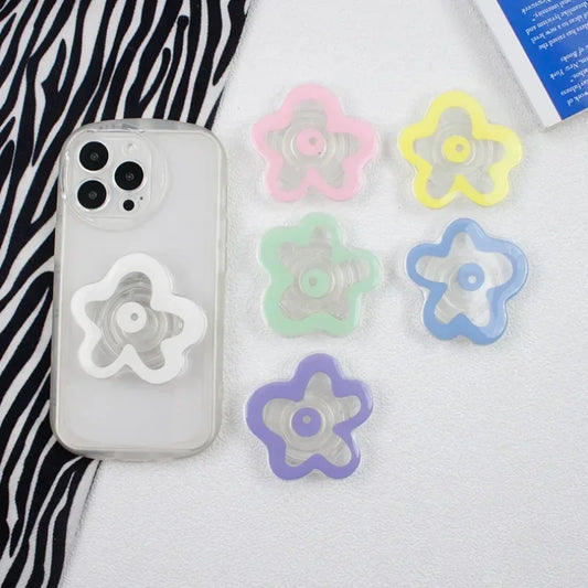 Cute Floral Phone Grip Tok Flower Cellphone Stand Holder for iPhone 15 14 Mobile Bracket Foldable Expanding Kickstand