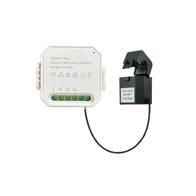 Tuya Smart Life WiFi Energy Meter 80A 1/2 Channel with Clamp App Monitor Solar Export and Import Power AC100V/240V