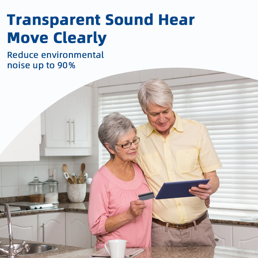 Rechargeable Hearing Amplifier To Aid And Assist Hearing Of Adults & Seniors With Portable Charging Case, 8 Compression Channels 12 Frequency Bands And Noise Cancelling