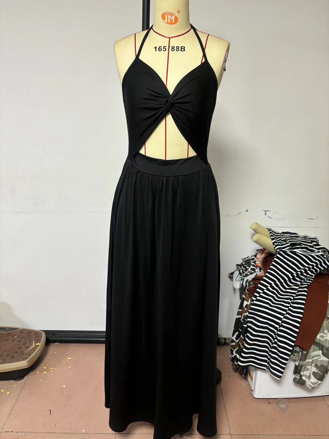 Women's Clothing V-neck Brace Dress Backless