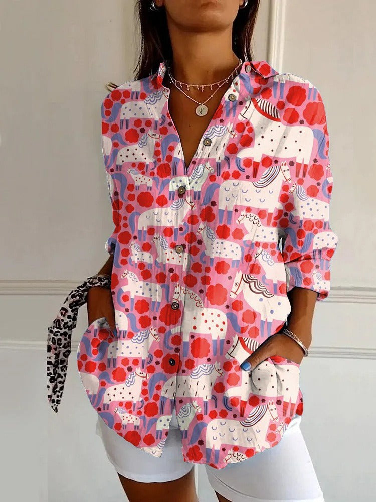 3D Digital Printing Long Sleeve Shirt Top