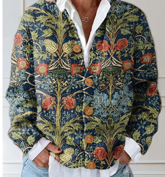New Digital Printing Cardigan Coat For Women