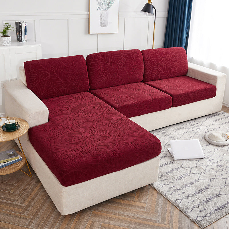 Leaf Waterproof Jacquard Sofa Cushion Cover