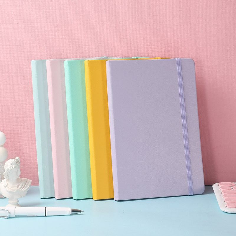 A5 Hard Case Pu Binding Band Notepad Cute Journal Book
