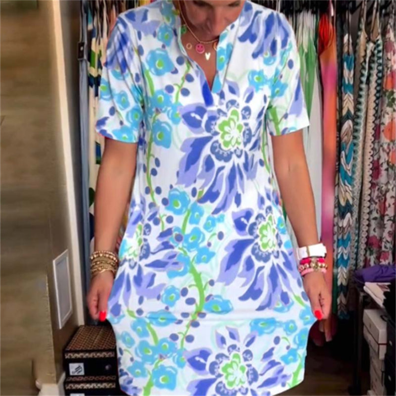 Women's Fashion Casual Digital Printing Loose Dress